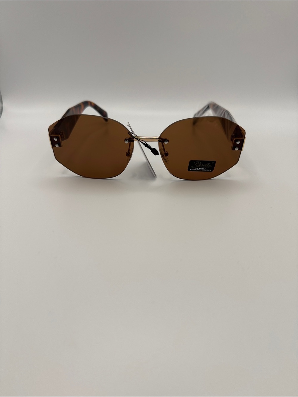 Brown Rimless Women's Sunglasses - Unbranded